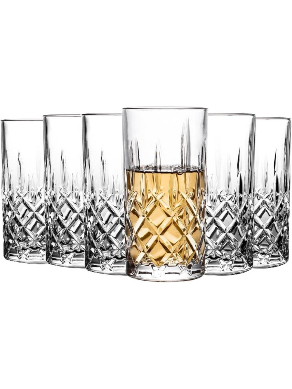 Highball Glasses Collins Tall Beverage Set of 6, 14 Ounce Cups Glassware for